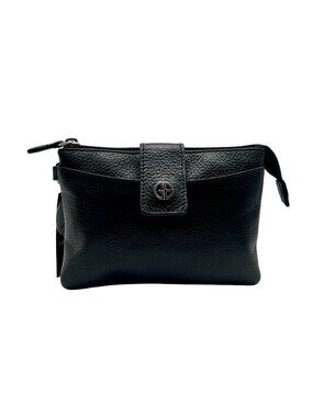 Giani Bernini Black Leather Softy Mini Accordion Crossbody